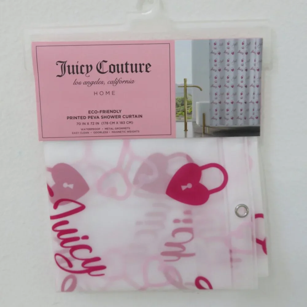 (#124) Juicy Couture Printed PEVA Shower Curtain Bathroom 70